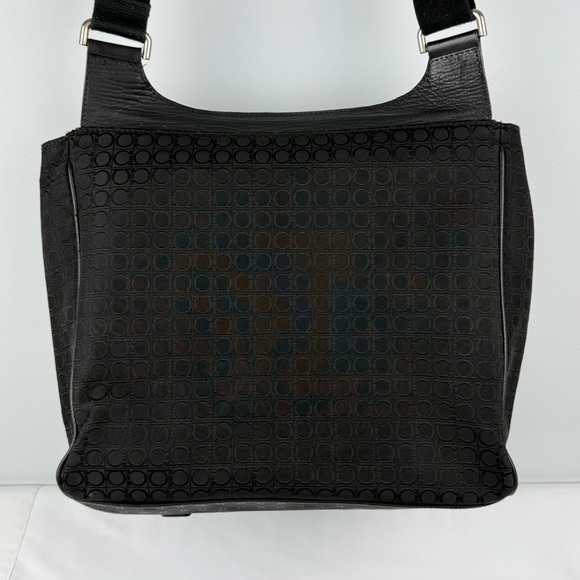 Authentic Salvatore Ferragamo Large Canvas Crossbody Messenger Bag – Black - Picture 7 of 14